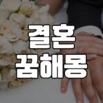 결혼꿈 해몽 20가지 6 결혼꿈