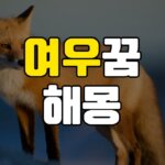 여우꿈 해몽 20가지 총정리 6 여우꿈
